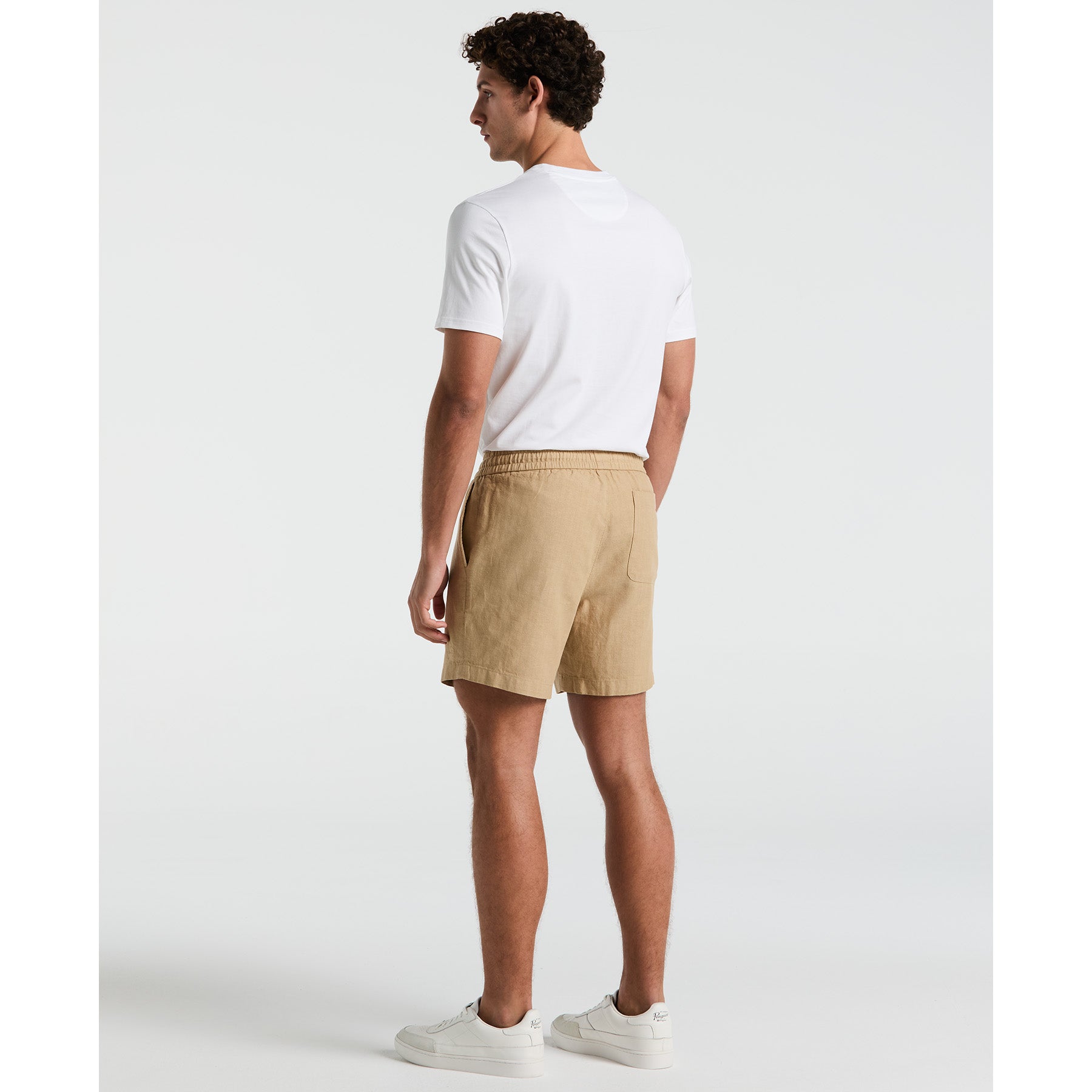 Original Penguin 6" Linen Blend Shorts In Travertine(6 Linen Blend Shorts Beige Ophm2500gp 254)
