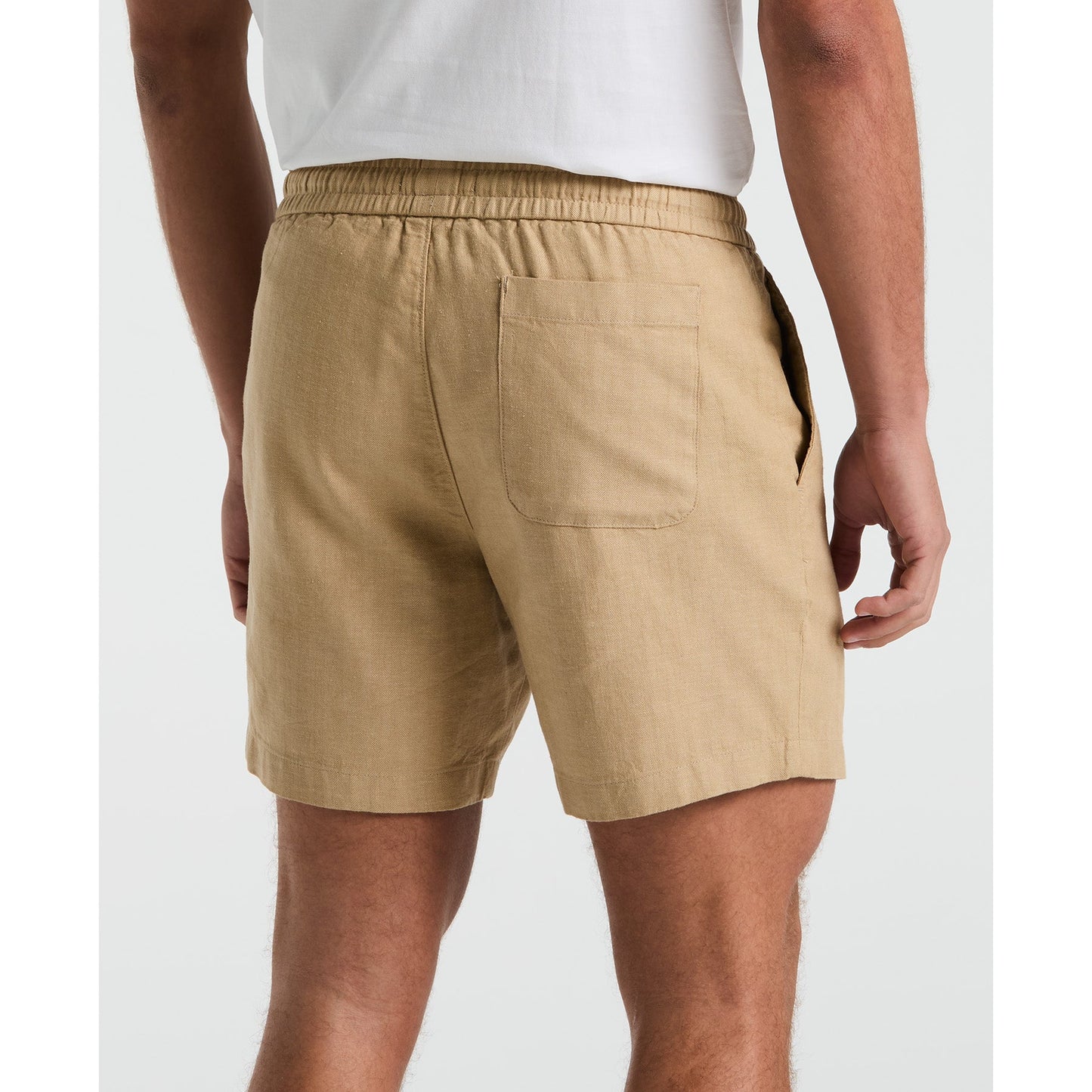 Original Penguin 6" Linen Blend Shorts In Travertine(6 Linen Blend Shorts Beige Ophm2500gp 254)