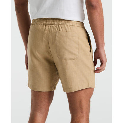 Original Penguin 6" Linen Blend Shorts In Travertine(6 Linen Blend Shorts Beige Ophm2500gp 254)