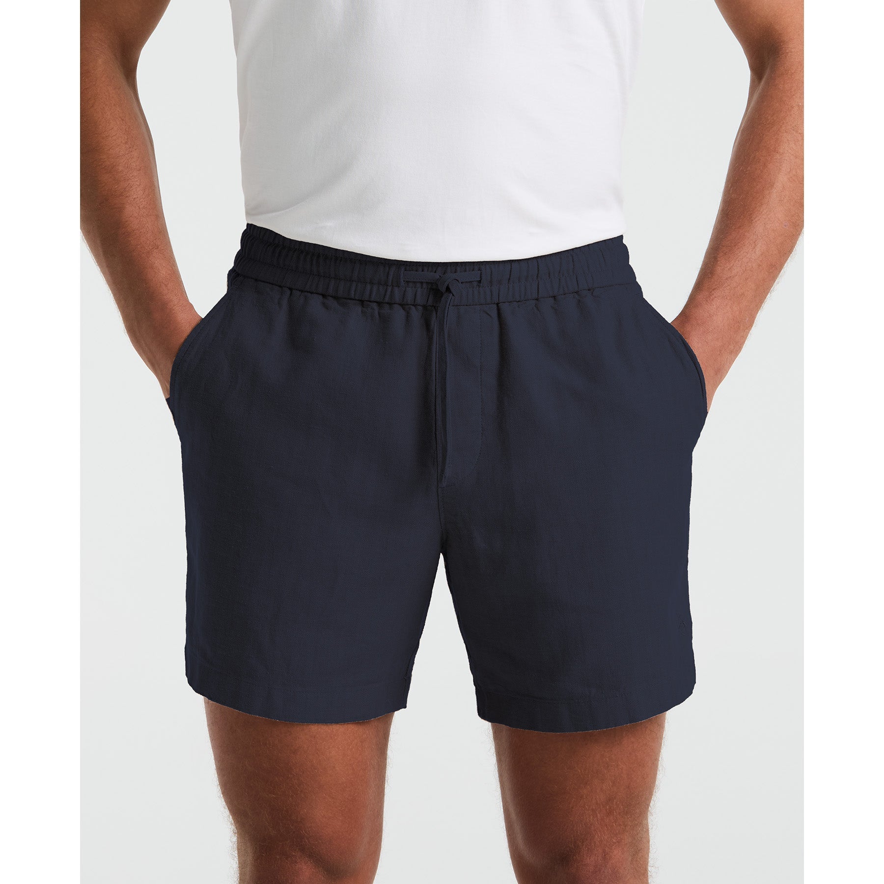 Original Penguin 6" Linen Blend Shorts In Sargasso Sea(6 Linen Blend Shorts Blue Ophm2500gp 485)