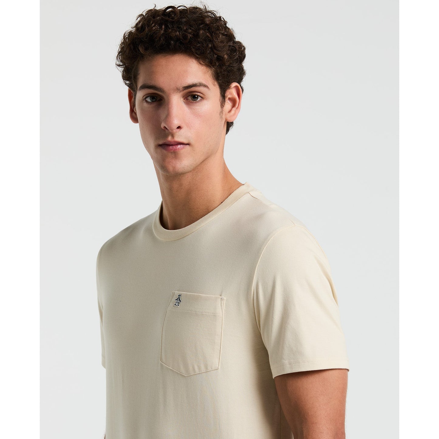 Original Penguin Supima Sticker Pete Pocket T-Shirt In Birch(Supima Sticker Pete Pocket T Shirt Beige Opkb2111gp 252)