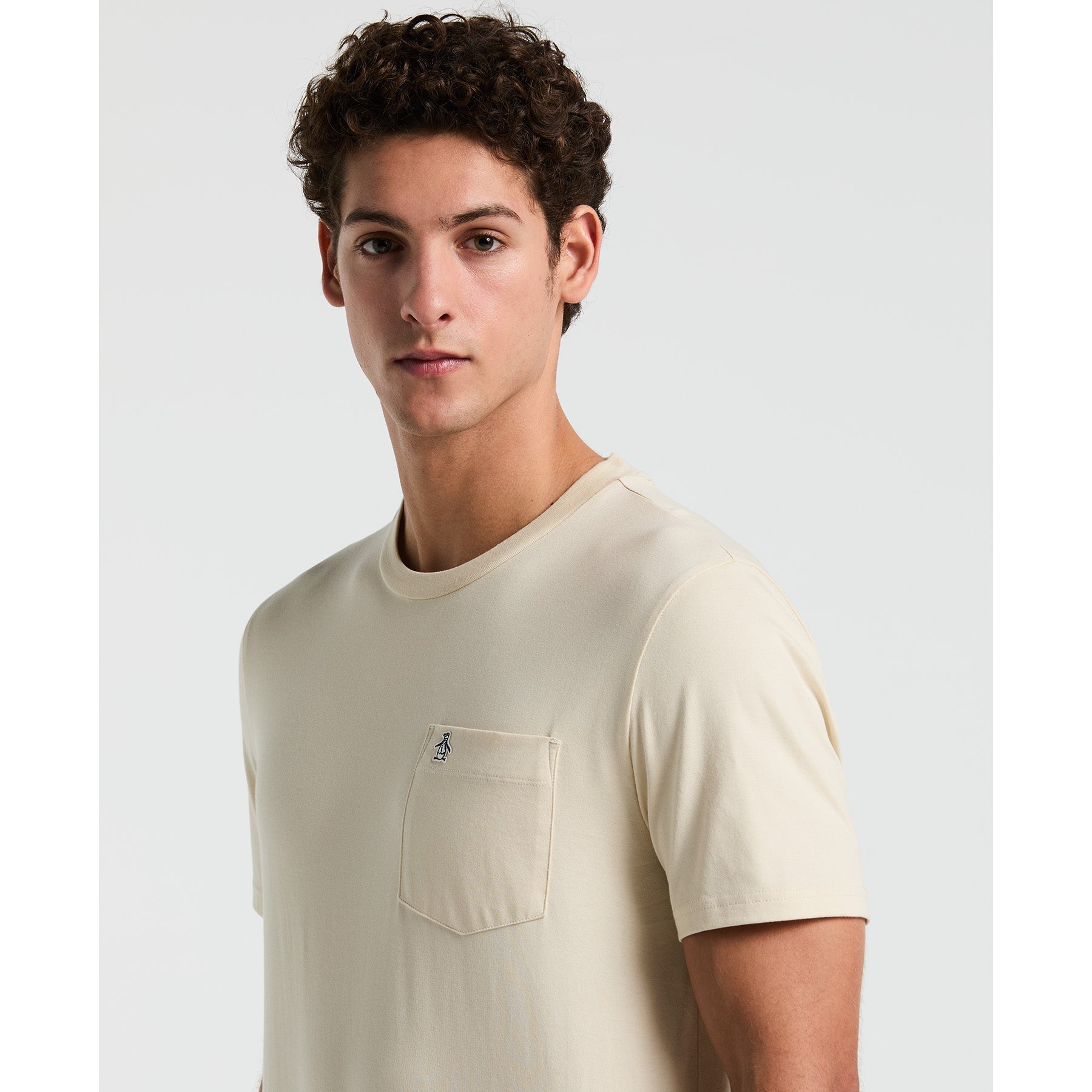 Original Penguin Supima Sticker Pete Pocket T-Shirt In Birch(Supima Sticker Pete Pocket T Shirt Beige Opkb2111gp 252)