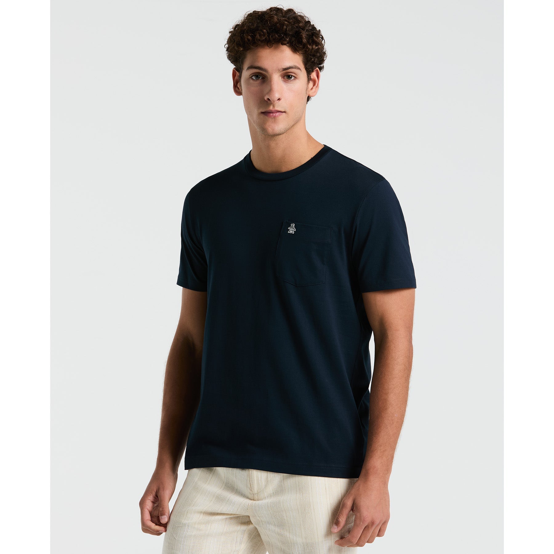 Original Penguin Supima Sticker Pete Pocket T-Shirt In Dark Sapphire(Supima Sticker Pete Pocket T Shirt Blue Opkb2111gp 413)