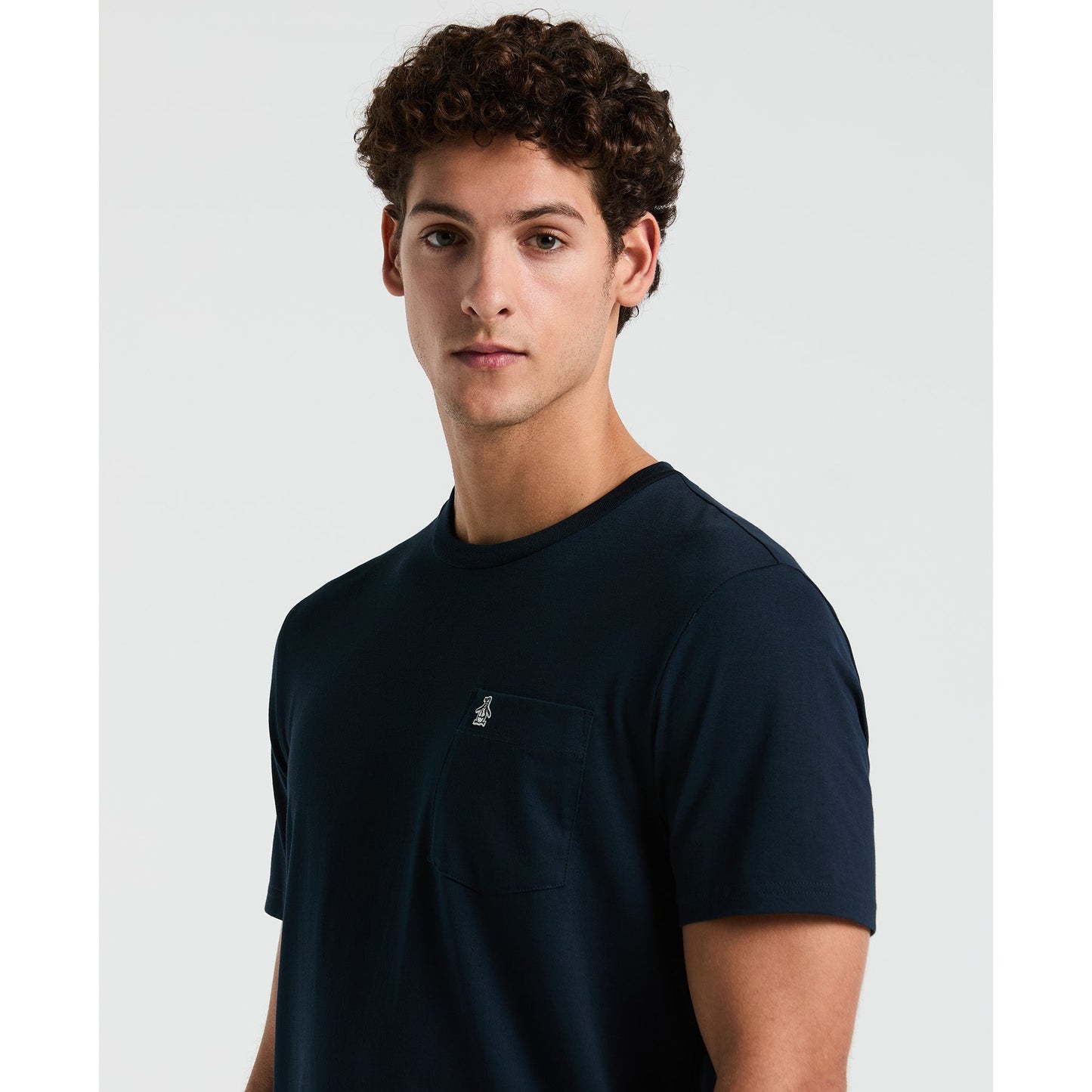Original Penguin Supima Sticker Pete Pocket T-Shirt In Dark Sapphire(Supima Sticker Pete Pocket T Shirt Blue Opkb2111gp 413)