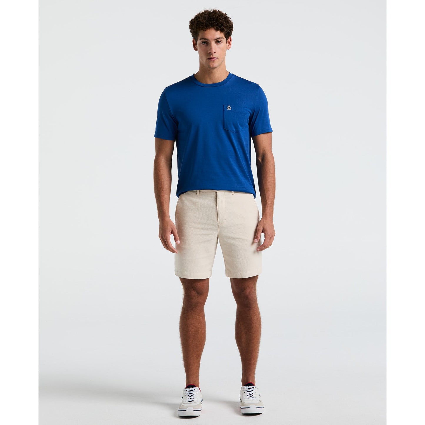 Original Penguin Supima Sticker Pete Pocket T-Shirt In Blue Quartz(Supima Sticker Pete Pocket T Shirt Blue Opkb2111gp 975)