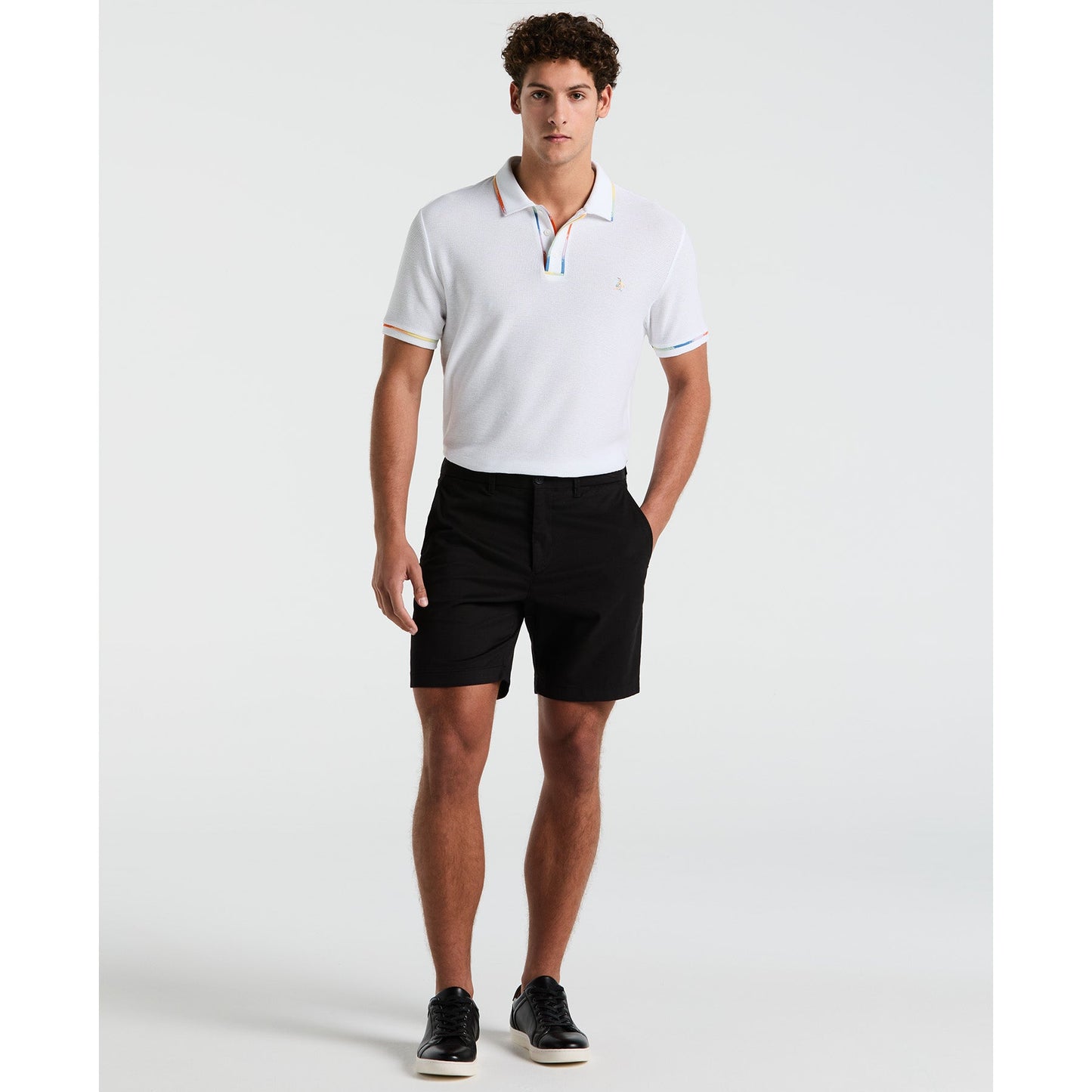 Original Penguin Pride Space Dyed Mesh Polo Shirt In Bright White(Space Dye Mesh Polo Shirt White Opkm2436gp 118)
