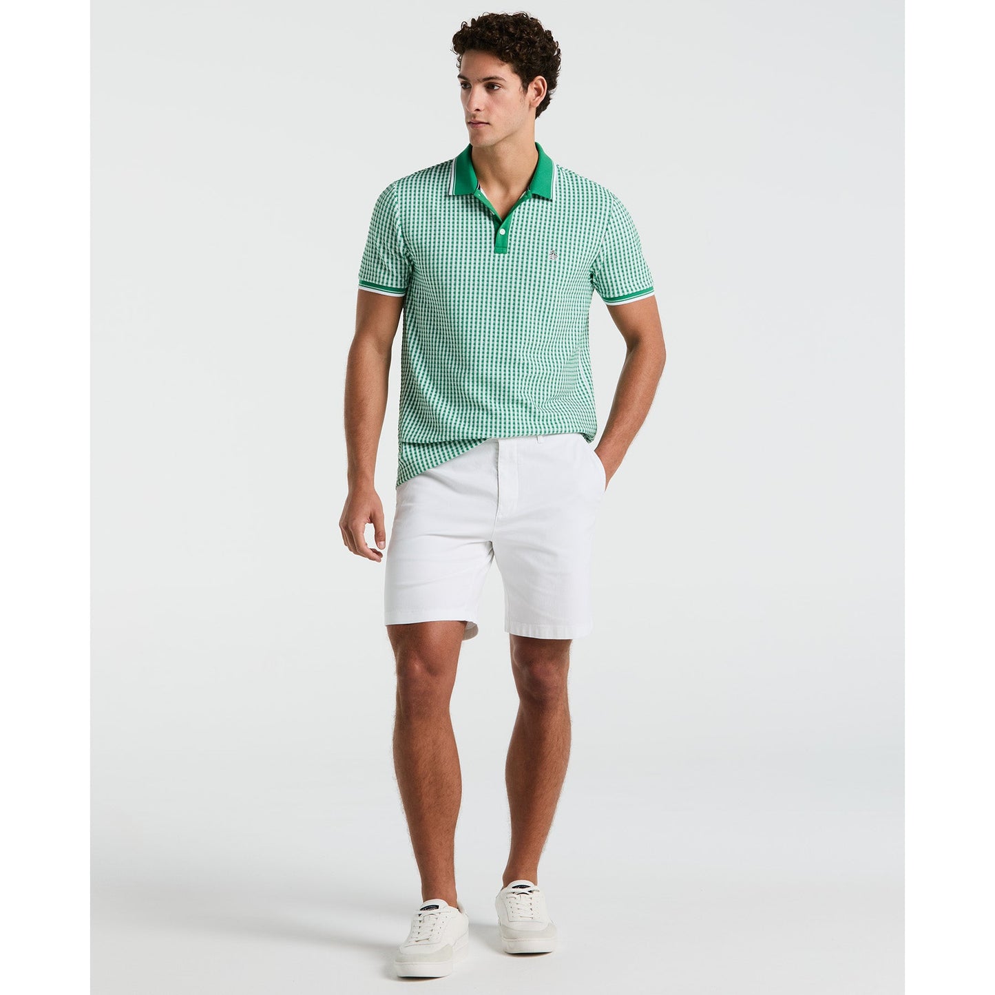 Original Penguin Jaquard Check Polo Shirt In Amazon(Jaquard Check Polo Shirt Green Opkm2517gp 311)