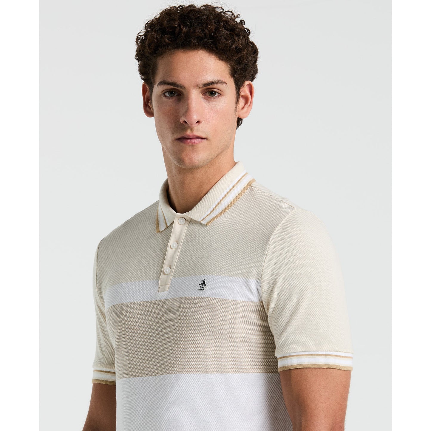 Original Penguin Tri-Colour Polo Shirt In Bright White(Tri Colour Polo Shirt White Opkm2520gp 118)