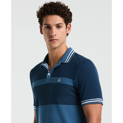 Original Penguin Tri-Colour Polo Shirt In Copen Blue(Tri Colour Polo Shirt Blue Opkm2520gp 443)