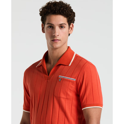 Original Penguin Icons Open Collar Polo Shirt In Red Clay(Icons Open Collar Polo Shirt Orange Opkm2536gp 859)
