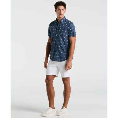 Original Penguin Agave Print Short Sleeve Shirt In Sargasso Sea(Agave Print Short Sleeve Shirt Blue Opwm2517gp 485)