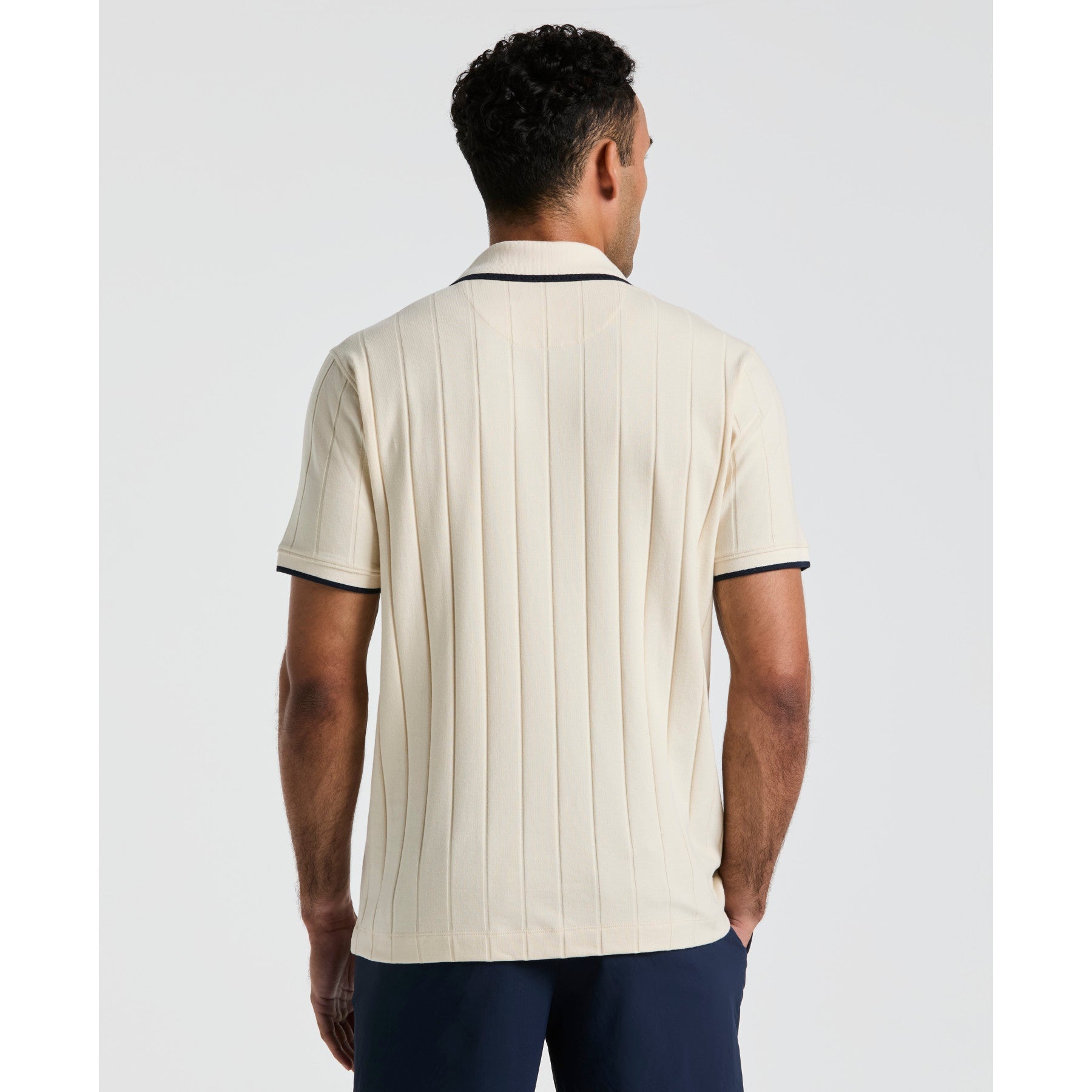 Original Penguin Icons Open Collar Polo Shirt In Birch(Icons Open Collar Polo Shirt Beige Opkm2536gp 252)