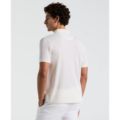 Original Penguin Jacquard Tipped 1/4 Zip Polo Shirt In Birch(Jacquard Tipped 14 Zip Polo Beige Opks2530gp 252)