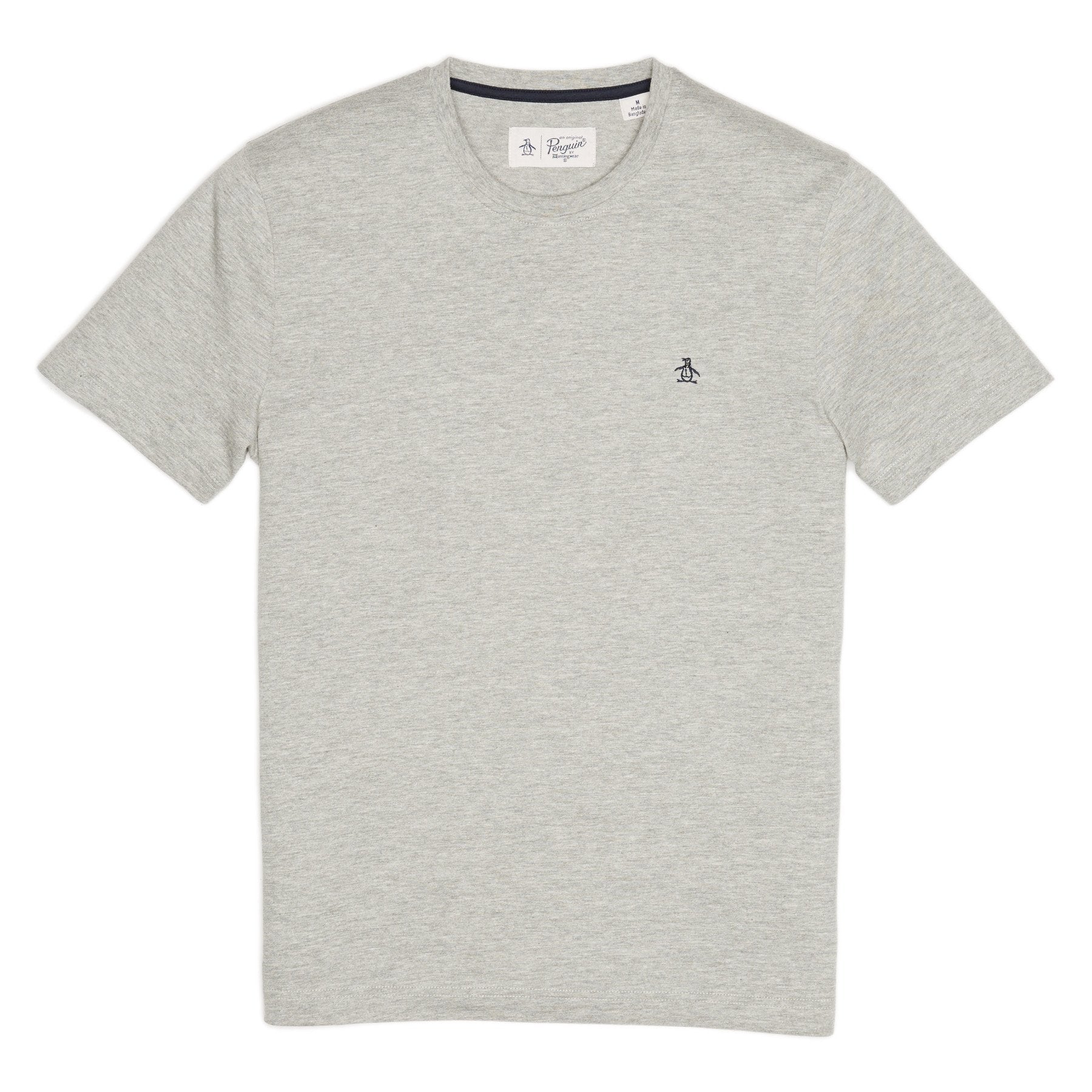 Original Penguin Pin Point Embroidered Logo Organic Cotton T-Shirt In Rain Heather(Pin Point Embroidered Logo Organic Cotton T Shirt Grey Opkb0903gp 080)