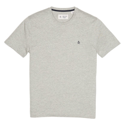 Original Penguin Pin Point Embroidered Logo Organic Cotton T-Shirt In Rain Heather(Pin Point Embroidered Logo Organic Cotton T Shirt Grey Opkb0903gp 080)