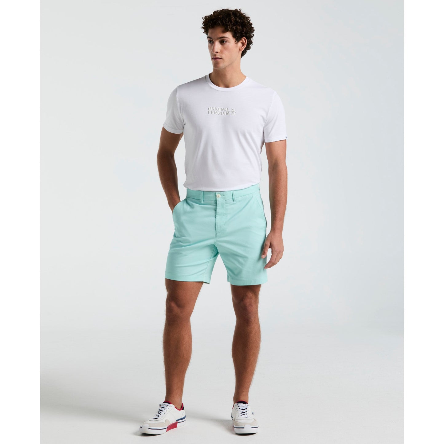 Original Penguin Chino Shorts In Blue Tint(Core Chino Short Blue Ophsb023gp 459)