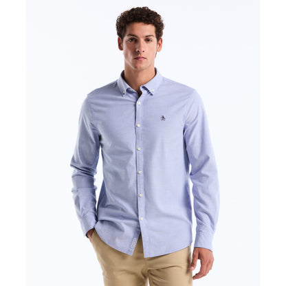 Original Penguin Ecovero Oxford Stretch Shirt In Amparo Blue(Oxford Ecovero Shirt Blue Opwb0035gp 424)