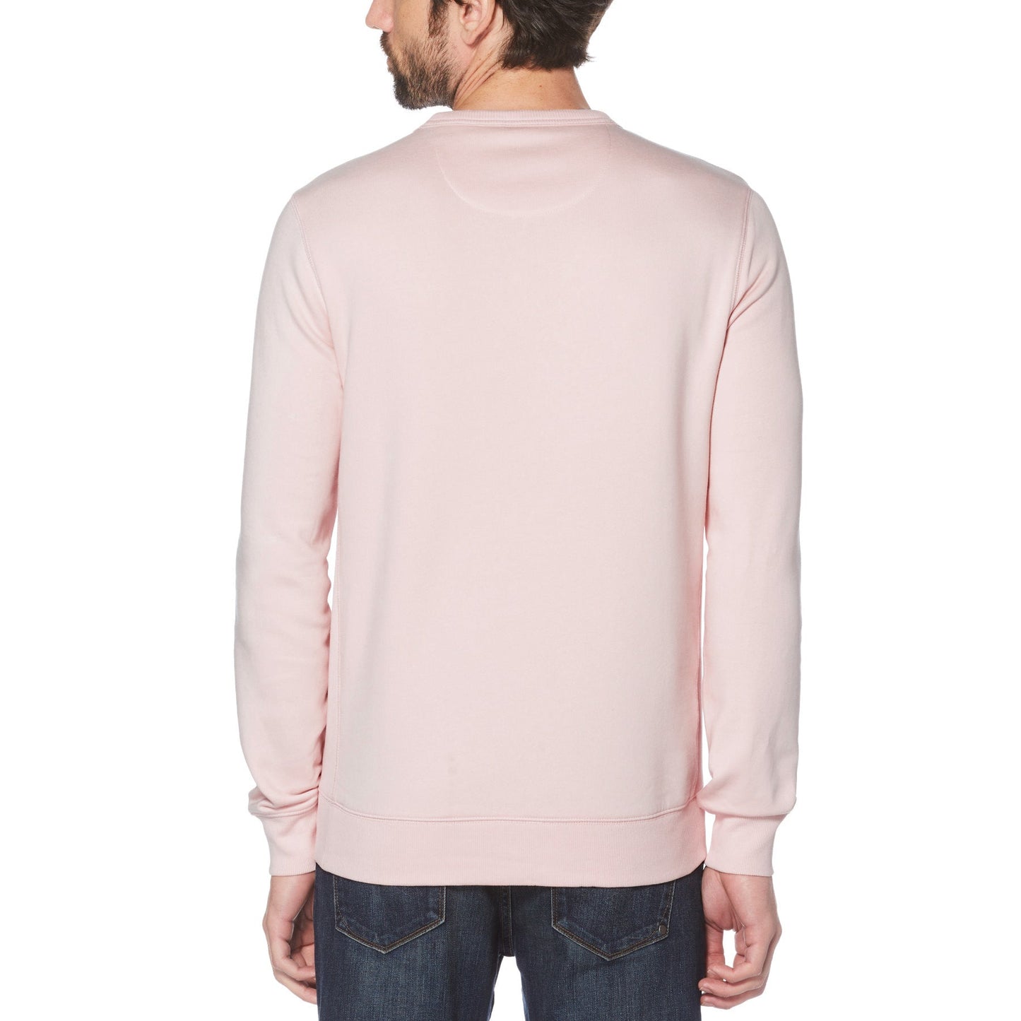 Original Penguin Sticker Pete Fleece Crew Neck Sweatshirt In Parfait Pink(Sticker Pete Fleece Crew Neck Sweatshirt Pink Opks5712gp 673)