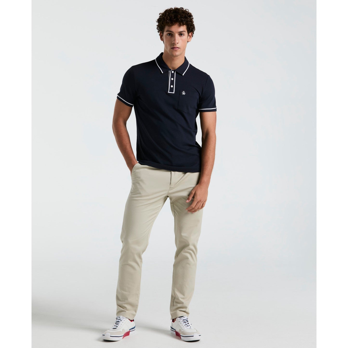 Original Penguin Earl Pique Polo Shirt In Dark Sapphire(Earl Pique Polo Blue Opkb0690gp 413)